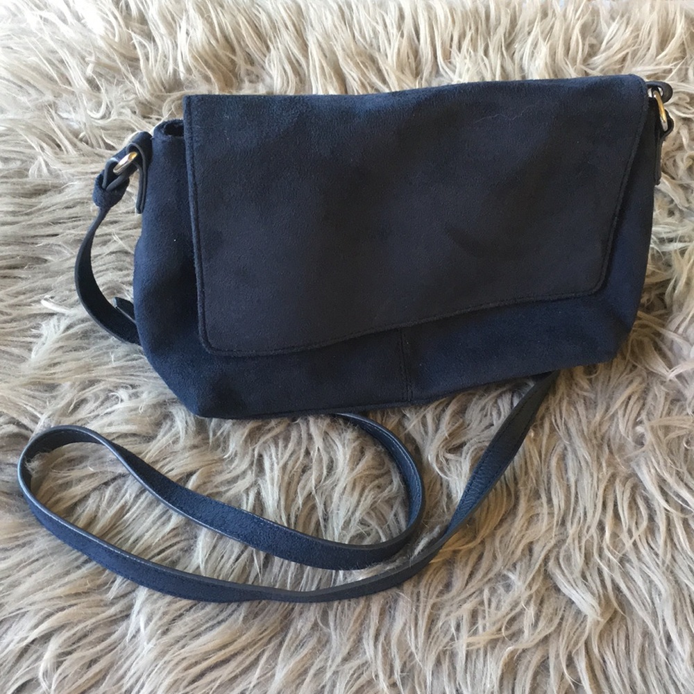 Blue Suede Cross-Body Purse